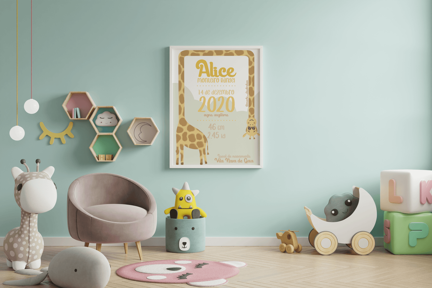 Quadro de Nascimento Personalizável